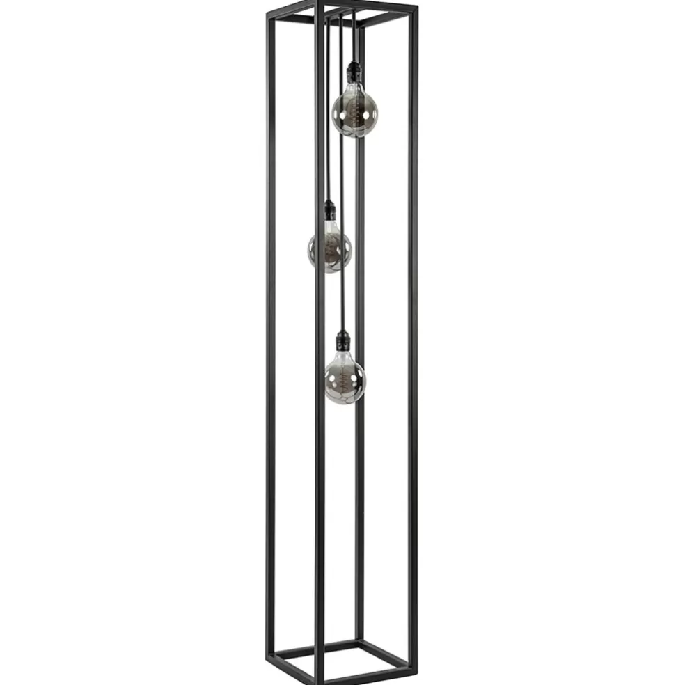 Discount Straluma Metalen design vloerlamp zwart frame rechthoek