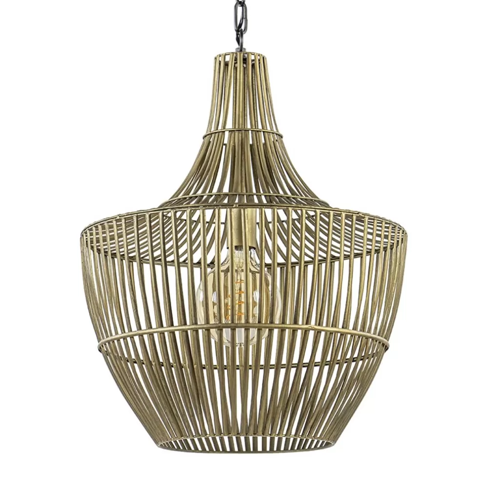 Shop Straluma Metalen hanglamp Stella antiek brons met zwart