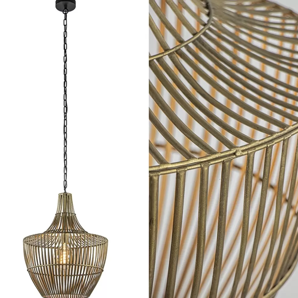 Shop Straluma Metalen hanglamp Stella antiek brons met zwart