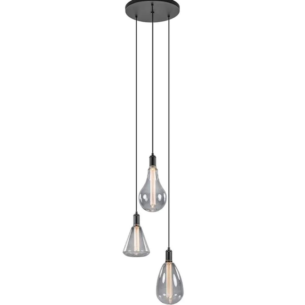 Sale Straluma Moderne 3-lichts hanglamp zwart exclusief bronnen