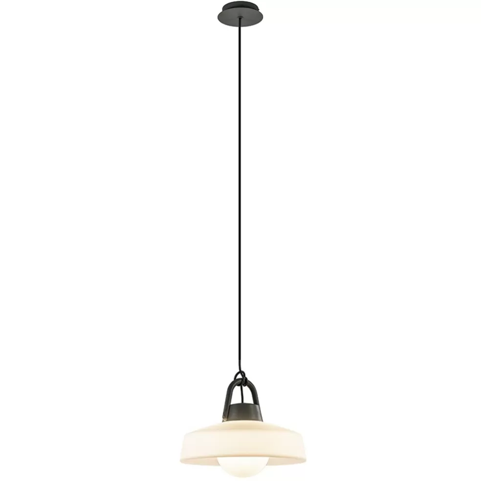 Outlet Straluma Moderne buitenlamp hang antraciet met wit IP65