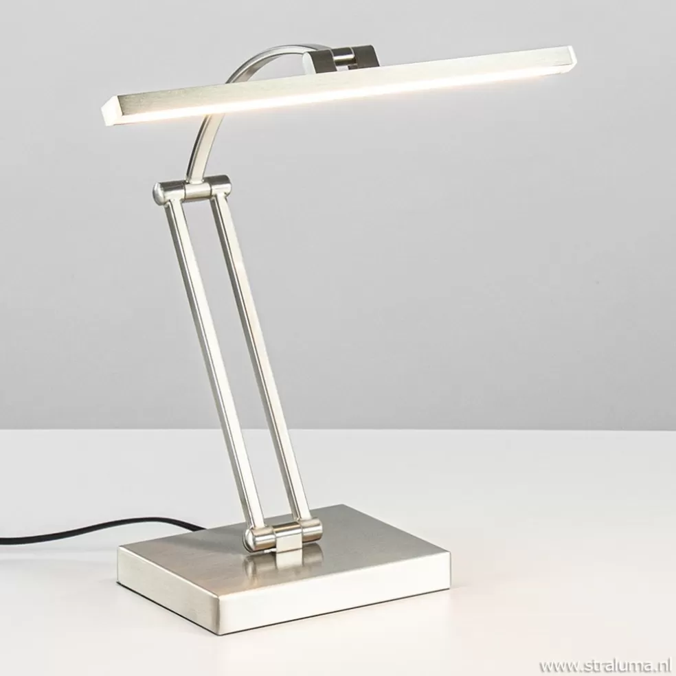 Best Straluma Moderne bureaulamp nikkel met geïntegreerd LED