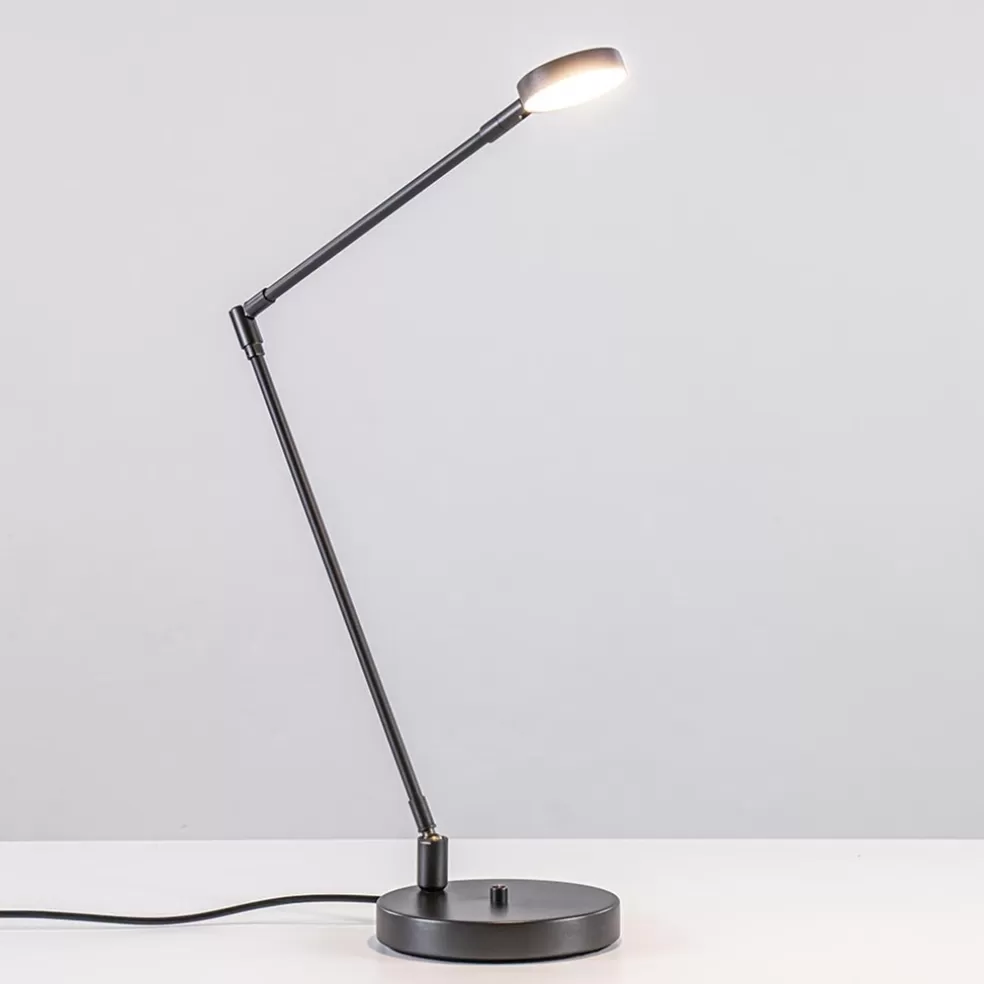 Shop Straluma Moderne bureaulamp zwart staal met dimbaar LED