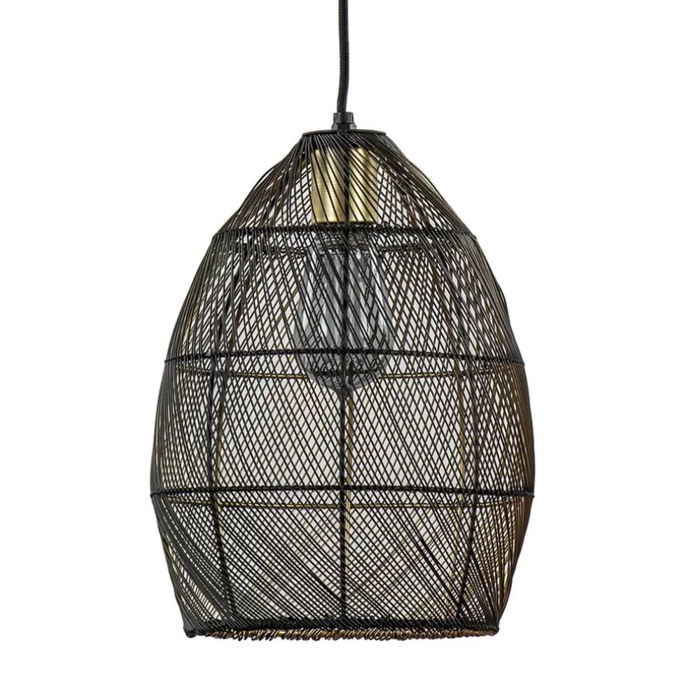 Best Straluma Moderne draad hanglamp Meya zwart met goud