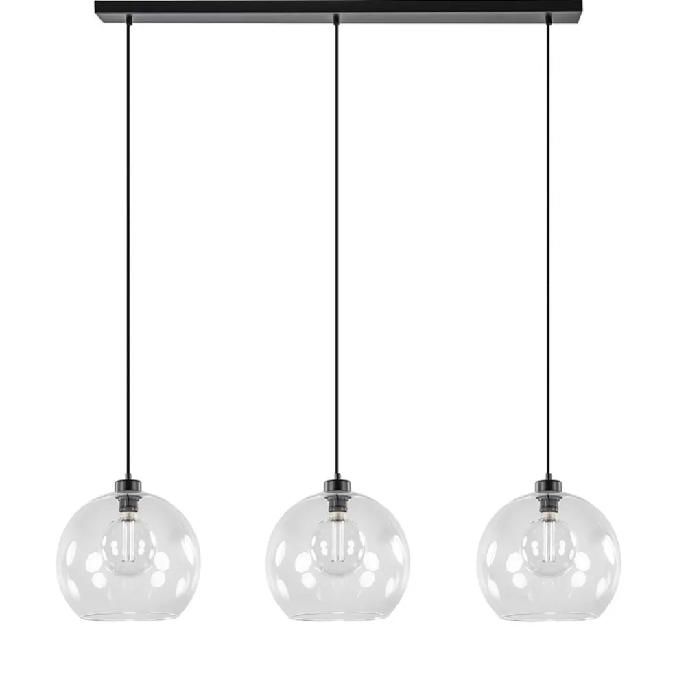 Sale Straluma Moderne eettafelhanglamp zwart met helder glas