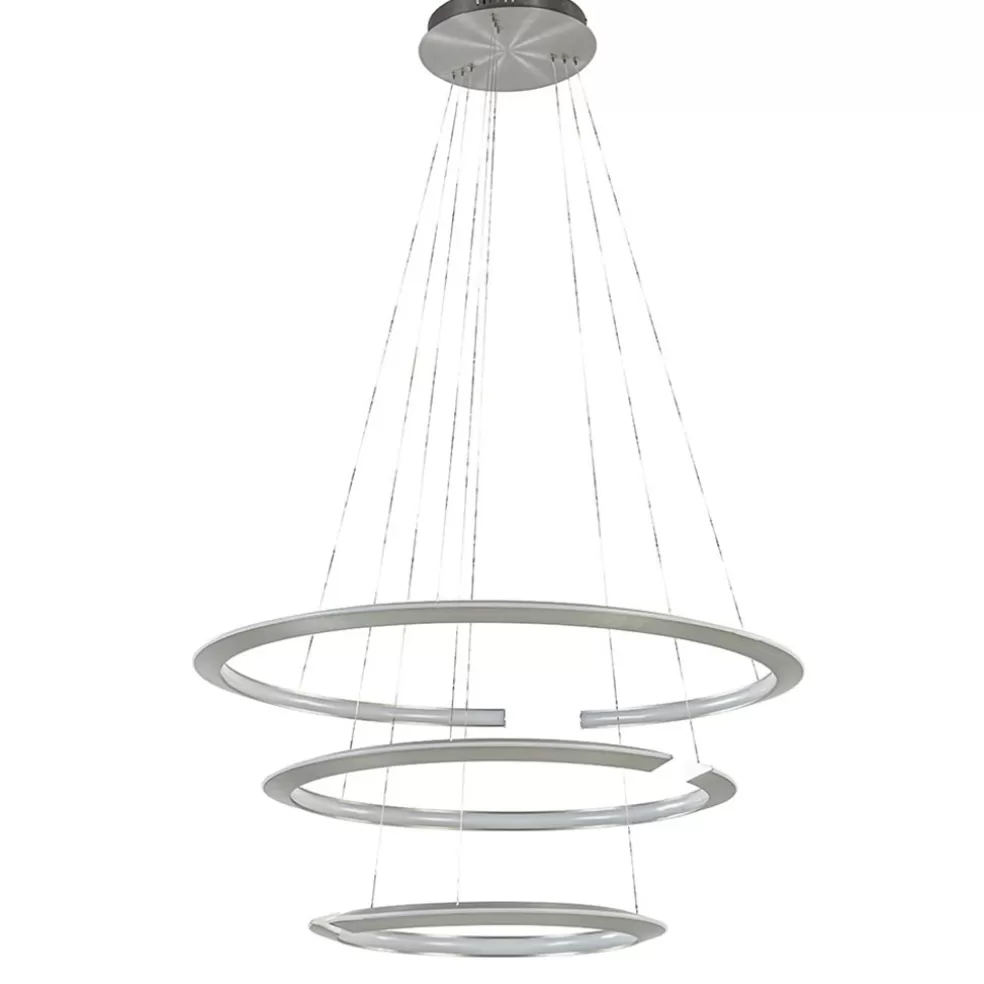 Outlet Straluma Moderne hanglamp rond met LED ringen nikkel