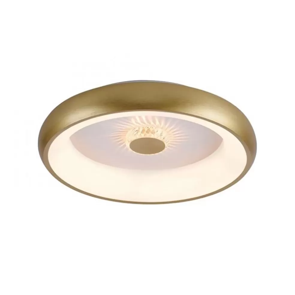 New Straluma Moderne LED plafondlamp mat goud met remote dimbaar