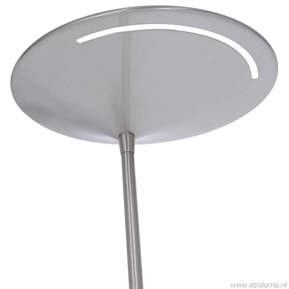 Online Straluma Moderne LED uplighter met leeslamp geborsteld staal