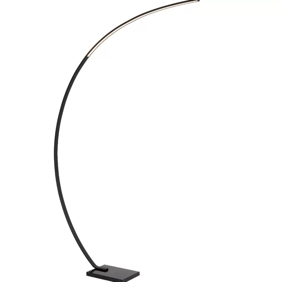 Best Straluma Moderne LED vloerlamp zwart met zwart marmer