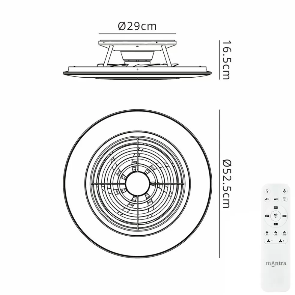 Flash Sale Straluma Moderne plafondventilator inclusief dimbaar LED klein