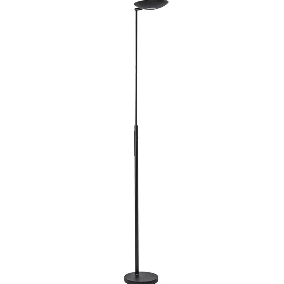 Clearance Straluma Moderne uplighter zwart met dimbaar LED