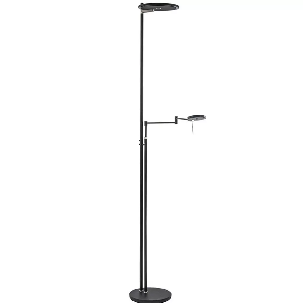 Store Straluma Moderne uplighter/leeslamp zwart met smoke glas