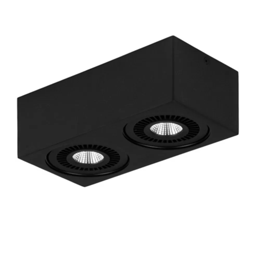 Cheap Straluma Opbouwspot box zwart 2-lichts led