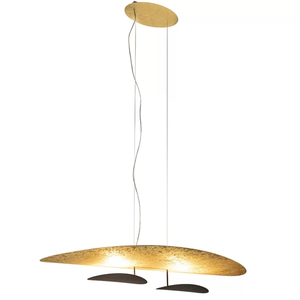 Outlet Straluma Ovale design LED hanglamp goldleaf met zwart