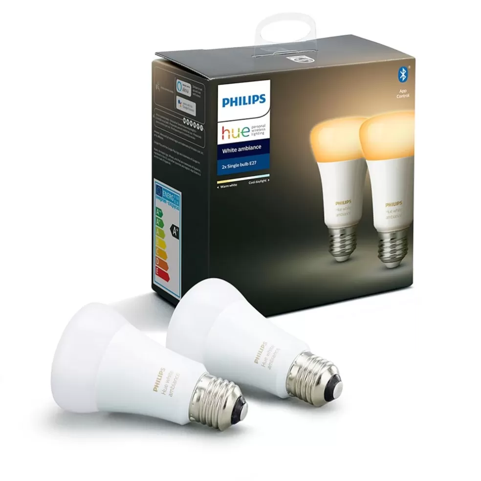 Store Straluma Philips Hue e27 a60 mat 2-pack white ambiance