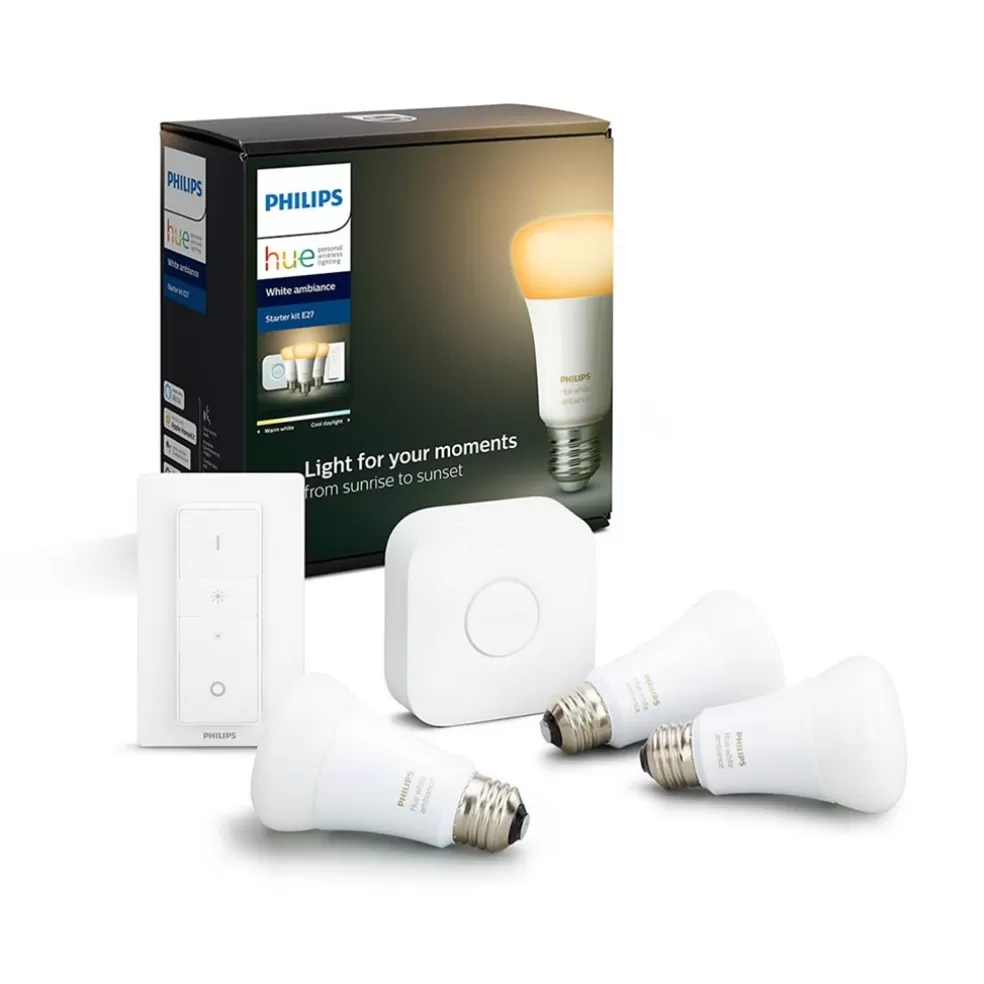 Discount Straluma Philips Hue white ambiance starter kit E27 met Bluetooth