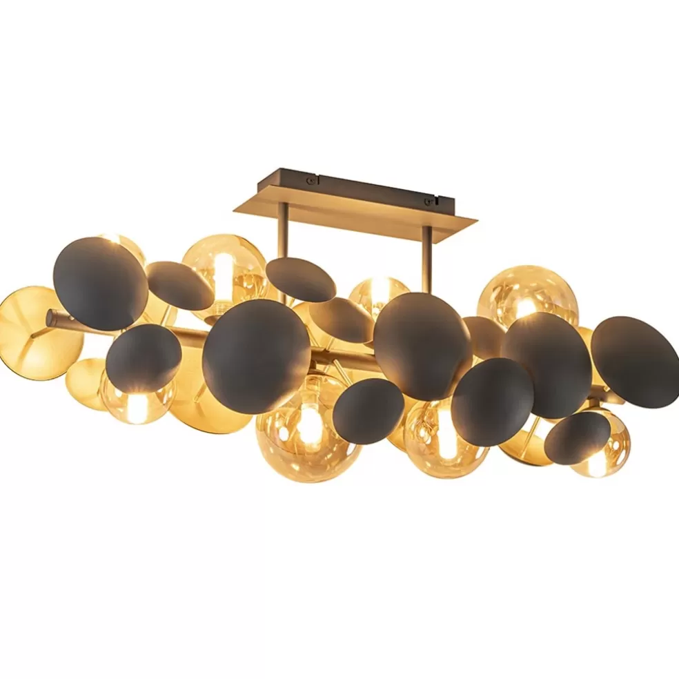 Discount Straluma Plafondlamp Bubble 8l 76cm amber/grijs