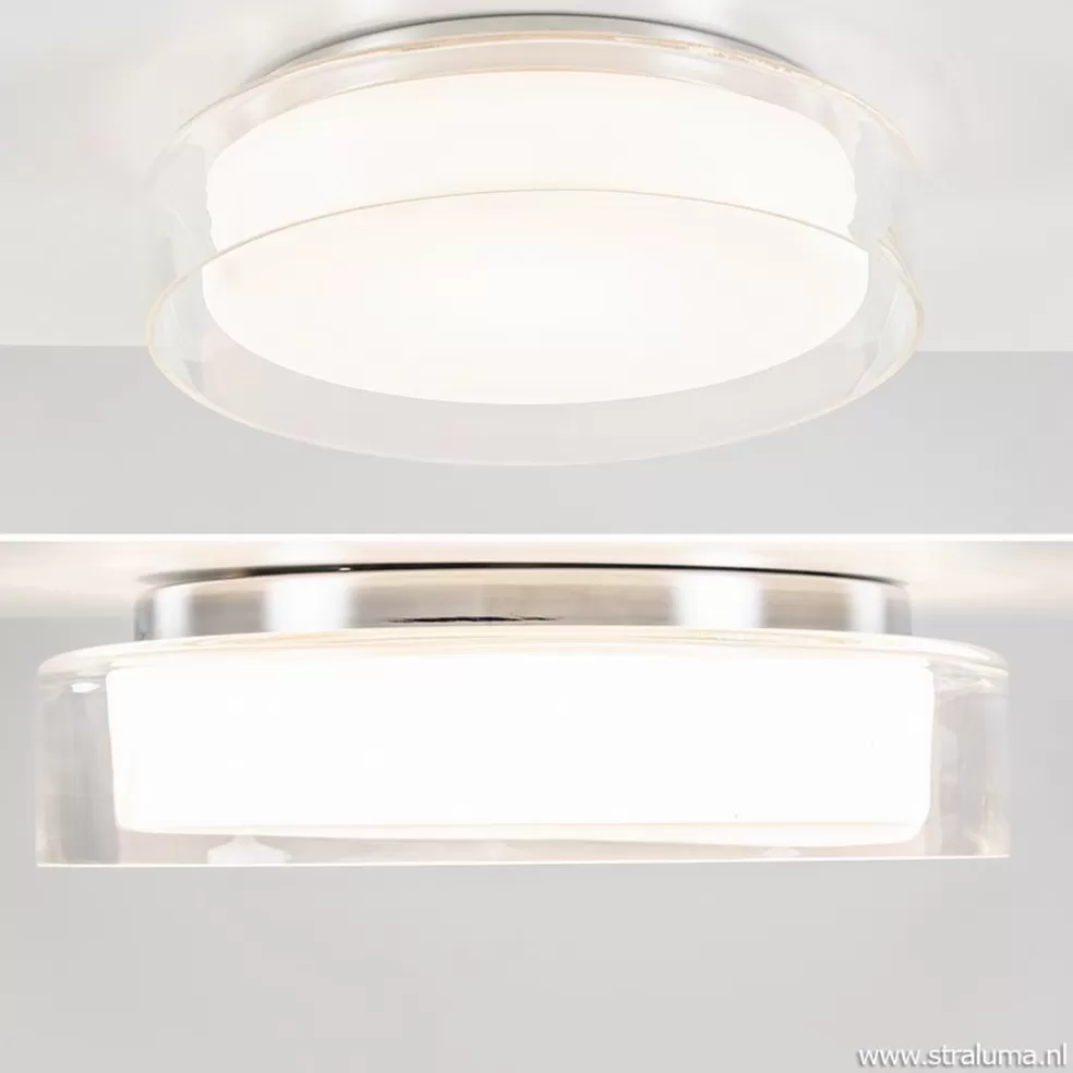 Outlet Straluma Plafondlamp chroom/clear IP44 3-step dim