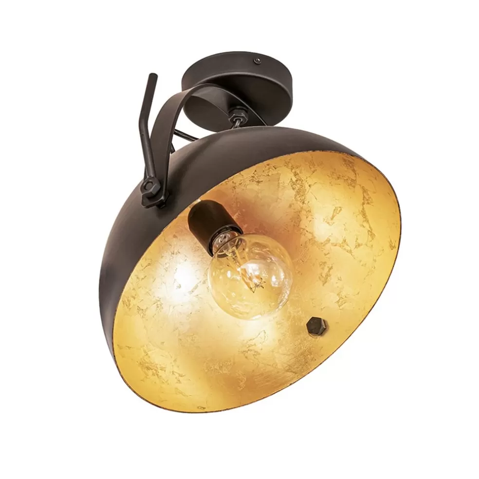 Clearance Straluma Plafondlamp koepel 30 cm gunmetal/goldleaf