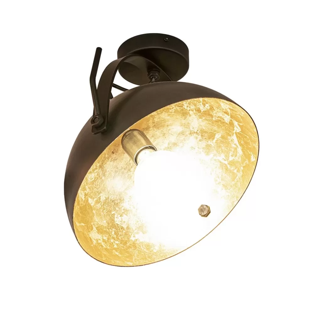 Clearance Straluma Plafondlamp koepel 30 cm gunmetal/goldleaf