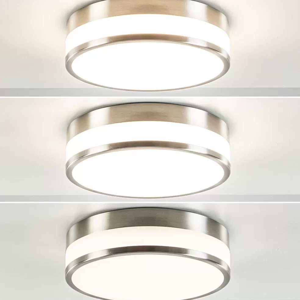 Fashion Straluma Plafondlamp nikkel/glas IP44 3-step dim.