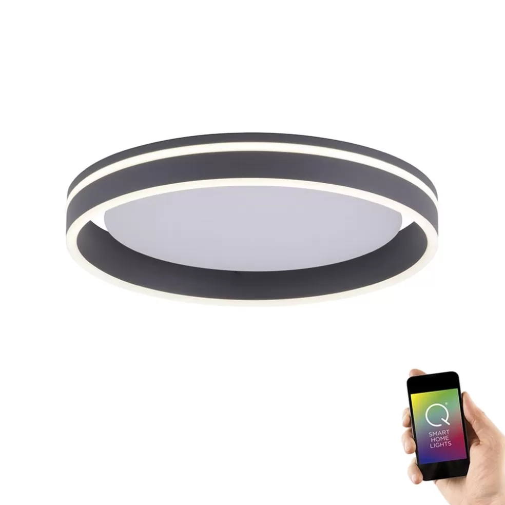 Outlet Straluma Plafondlamp Q-Vito 40 zwart smart+remote