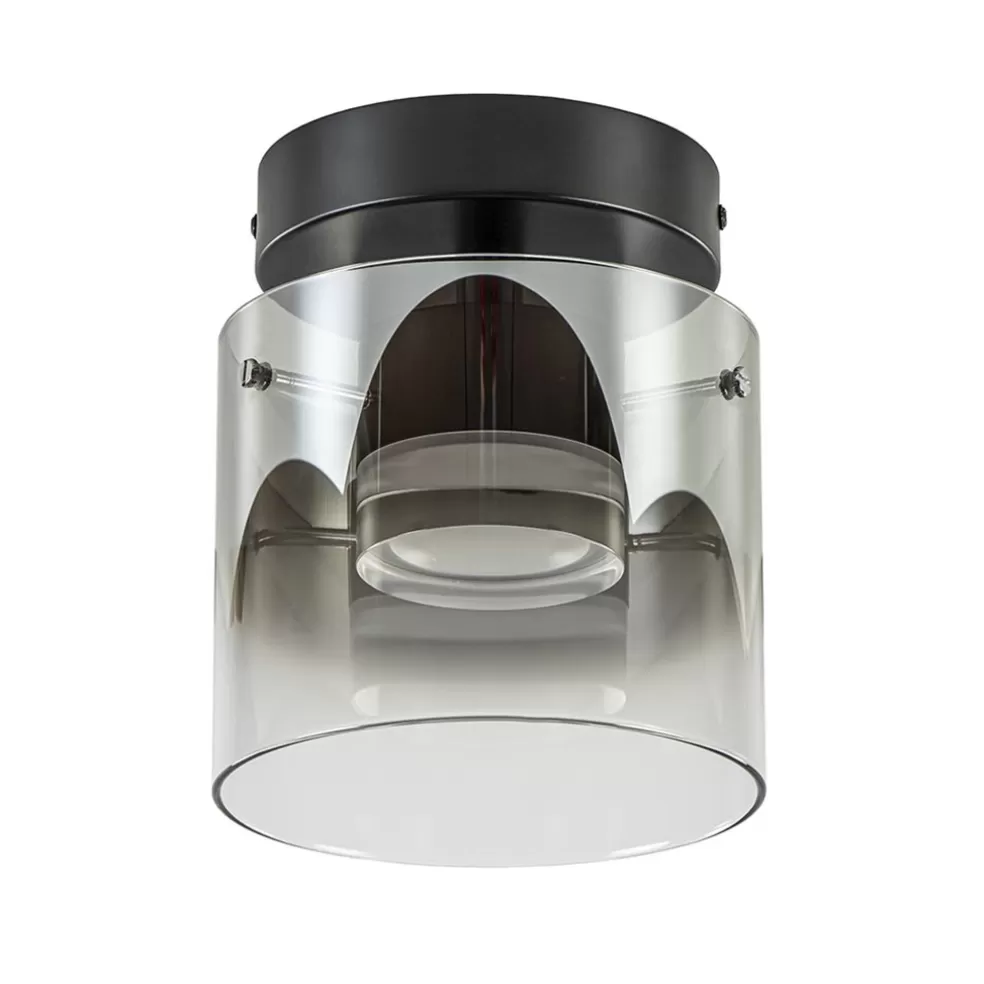 Best Straluma Plafondlamp Salerno zwart/smoke glas