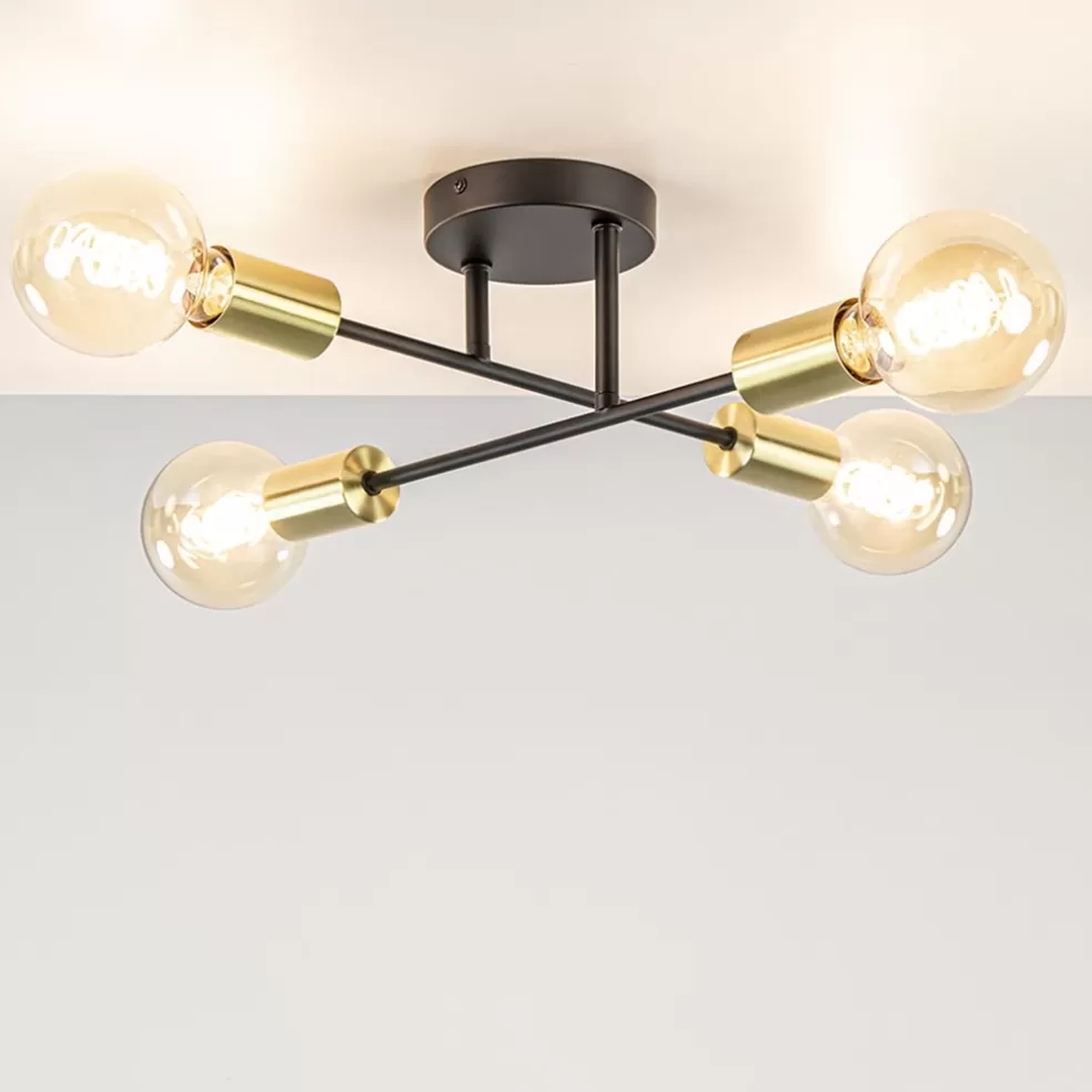 Online Straluma Plafondlamp Sticks 4L zwart/goud