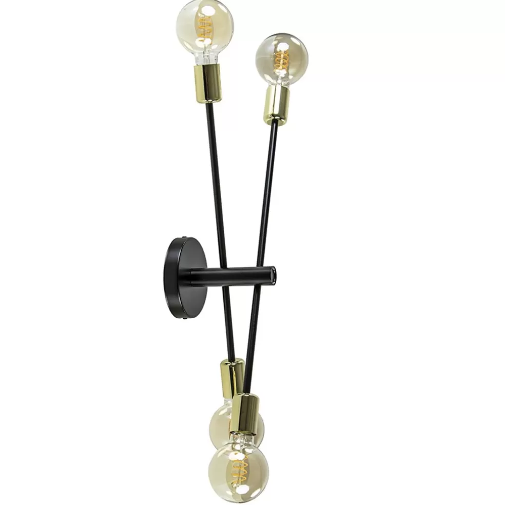 New Straluma Plafondlamp Sticks 4L zwart/goud excl. e27 l.b.