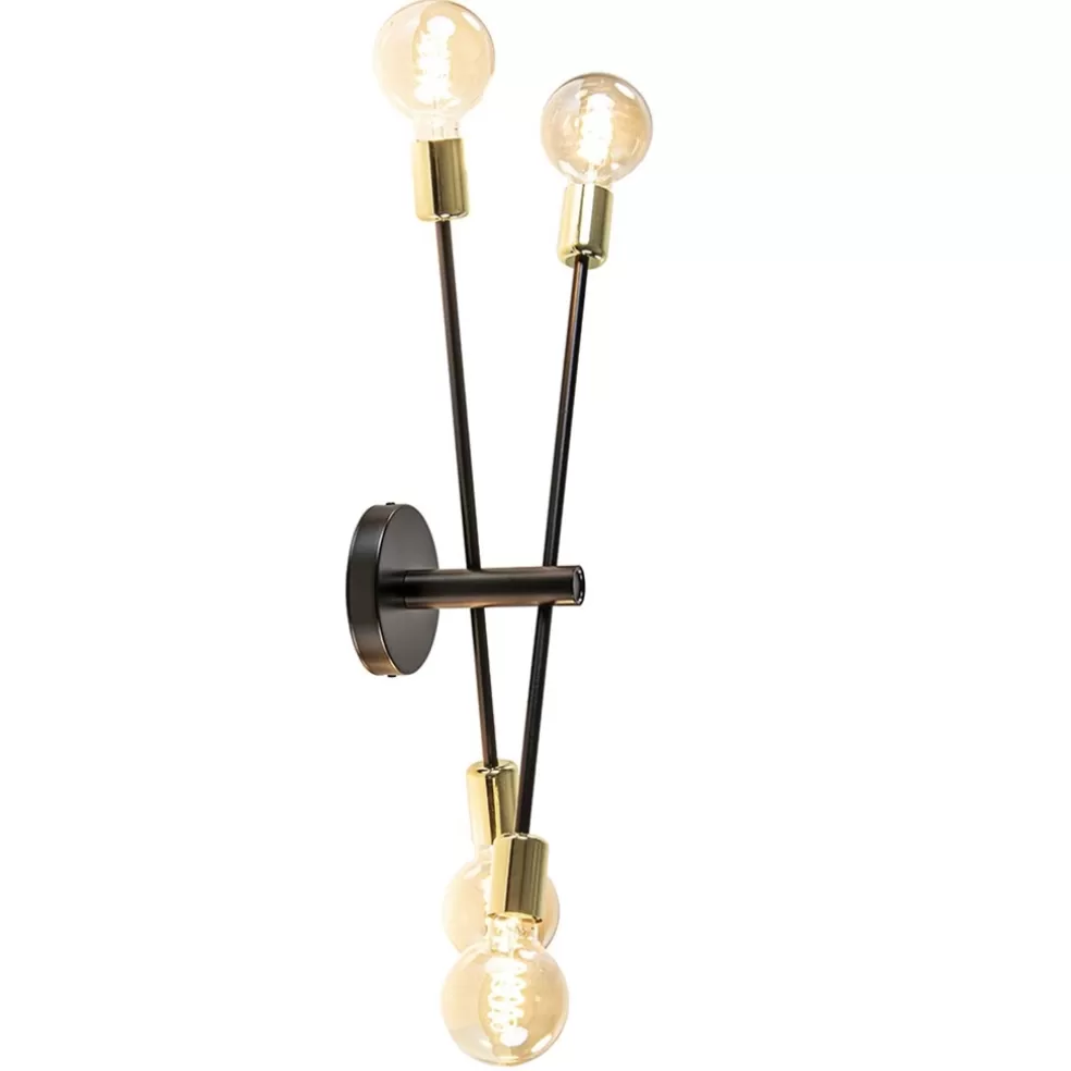 New Straluma Plafondlamp Sticks 4L zwart/goud excl. e27 l.b.