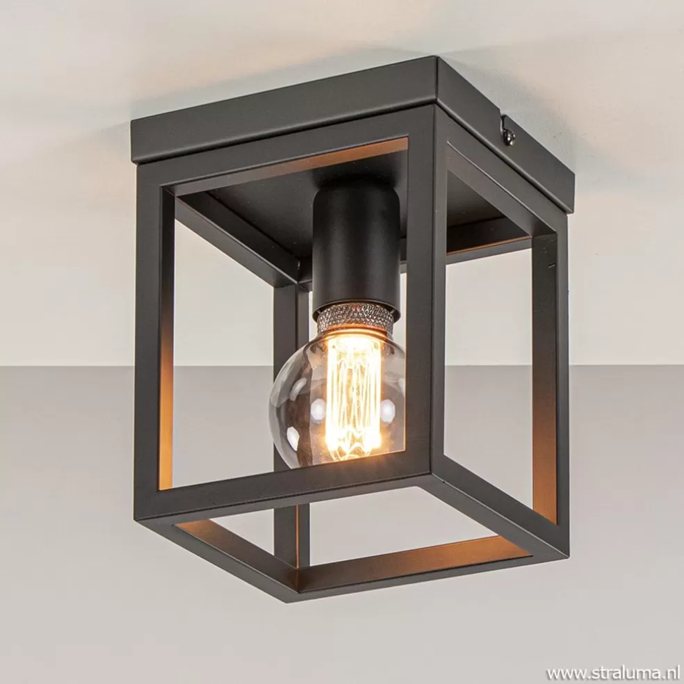 Hot Straluma Plafondlamp vierkant frame klein zwart