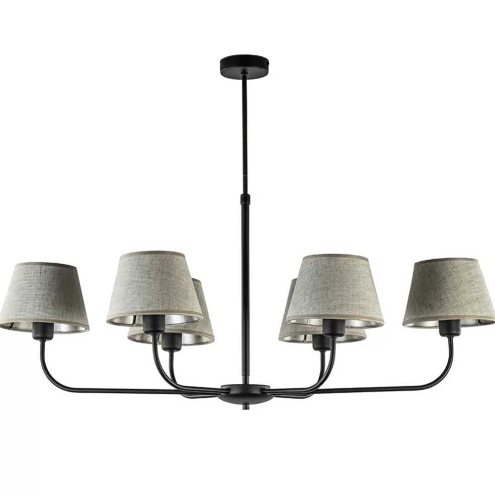 New Straluma Plafondlamp zwart met beige kapjes