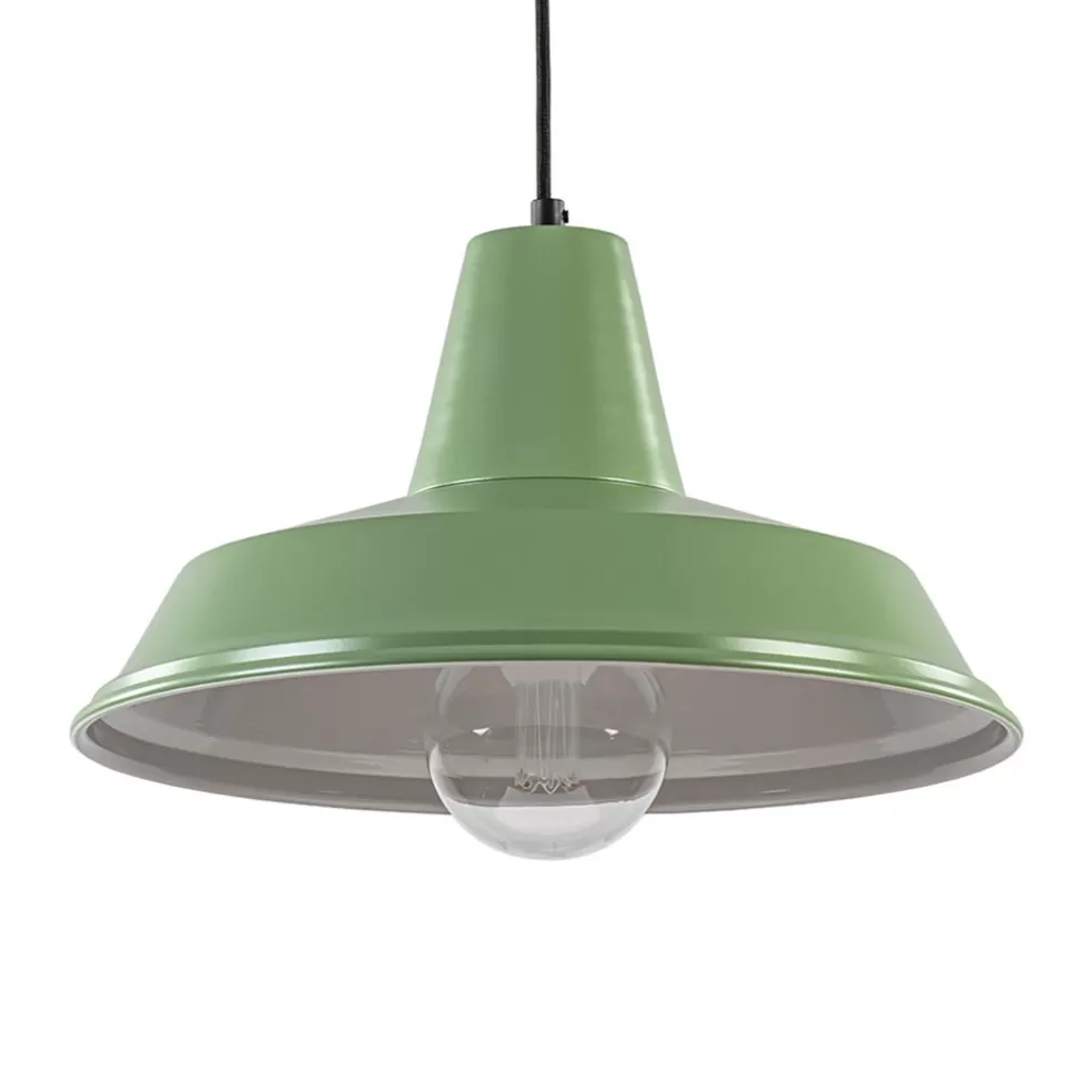 Cheap Straluma Retro metalen hanglamp groen met wit