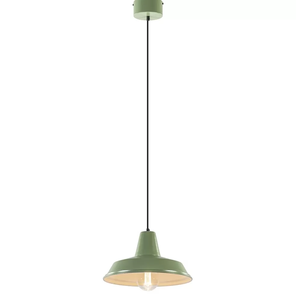 Cheap Straluma Retro metalen hanglamp groen met wit