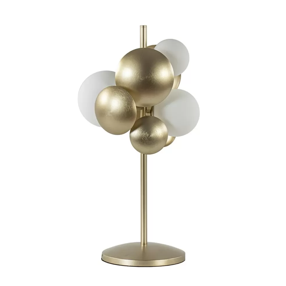 Hot Straluma Retro tafellamp goud met wit glas