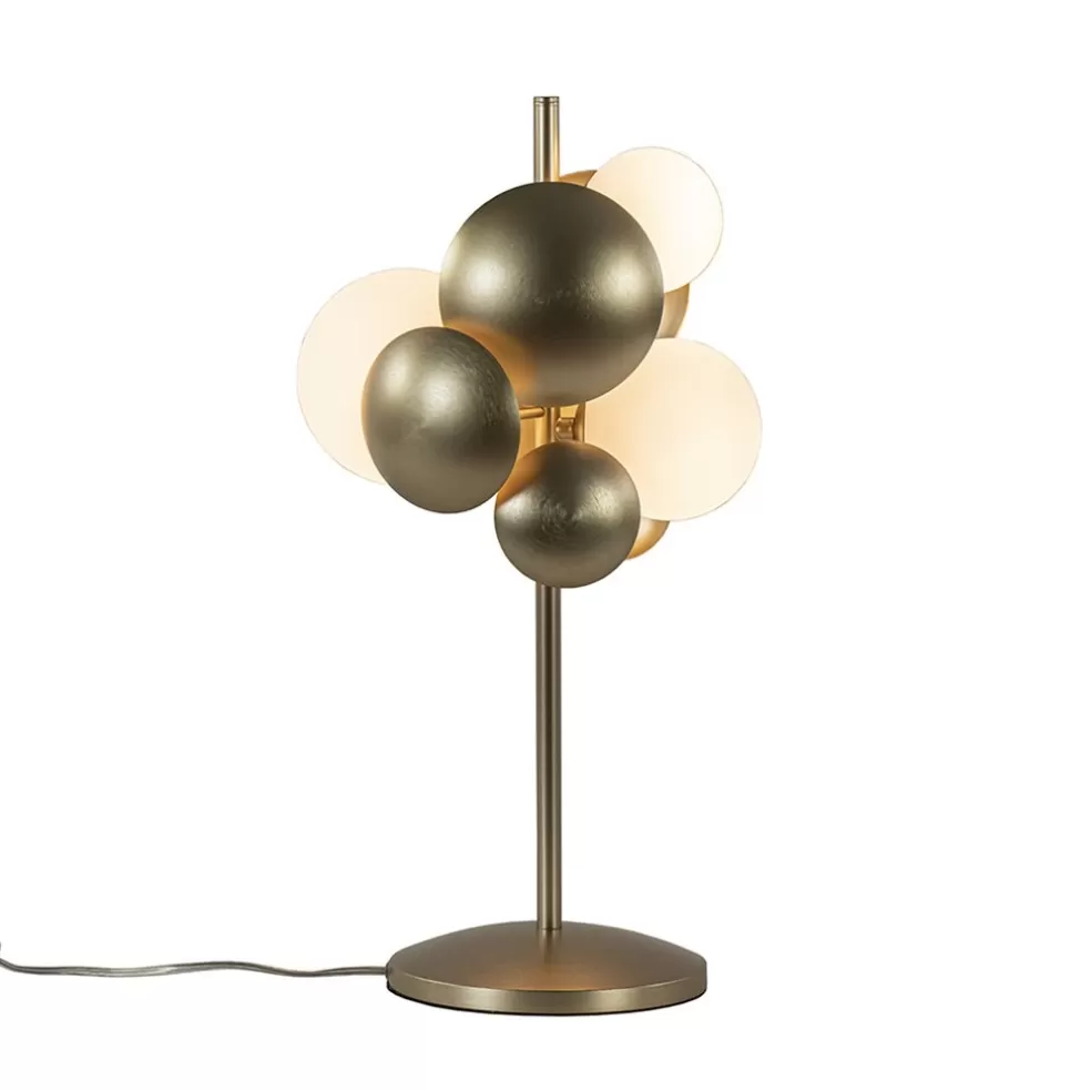 Hot Straluma Retro tafellamp goud met wit glas