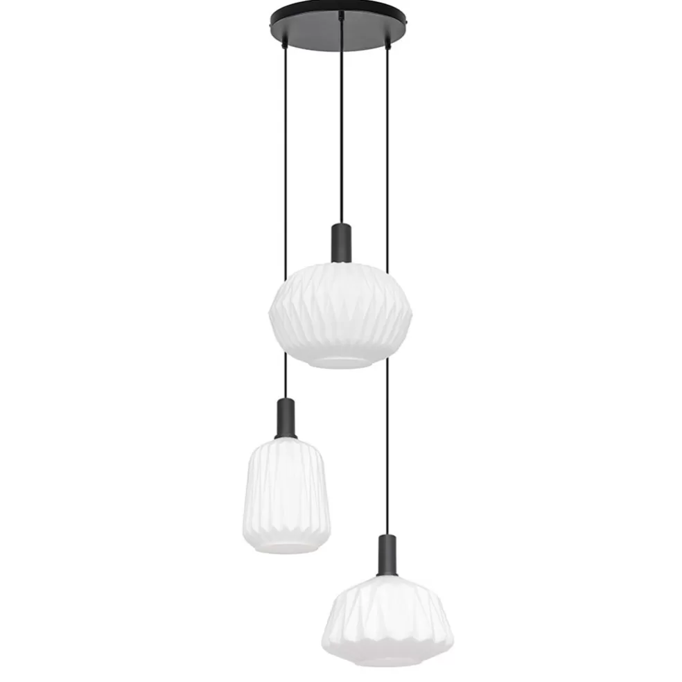 Outlet Straluma Ronde 3-lichts hanglamp met opaal witte glazen