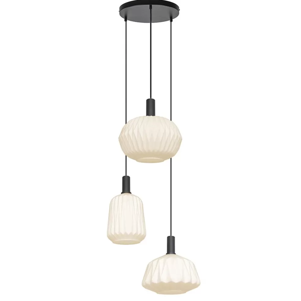 Outlet Straluma Ronde 3-lichts hanglamp met opaal witte glazen