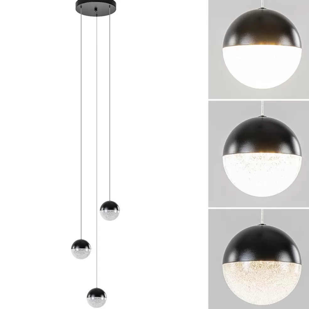 Clearance Straluma Ronde 3-Lichts LED hanglamp met zwarte bollen dimbaar