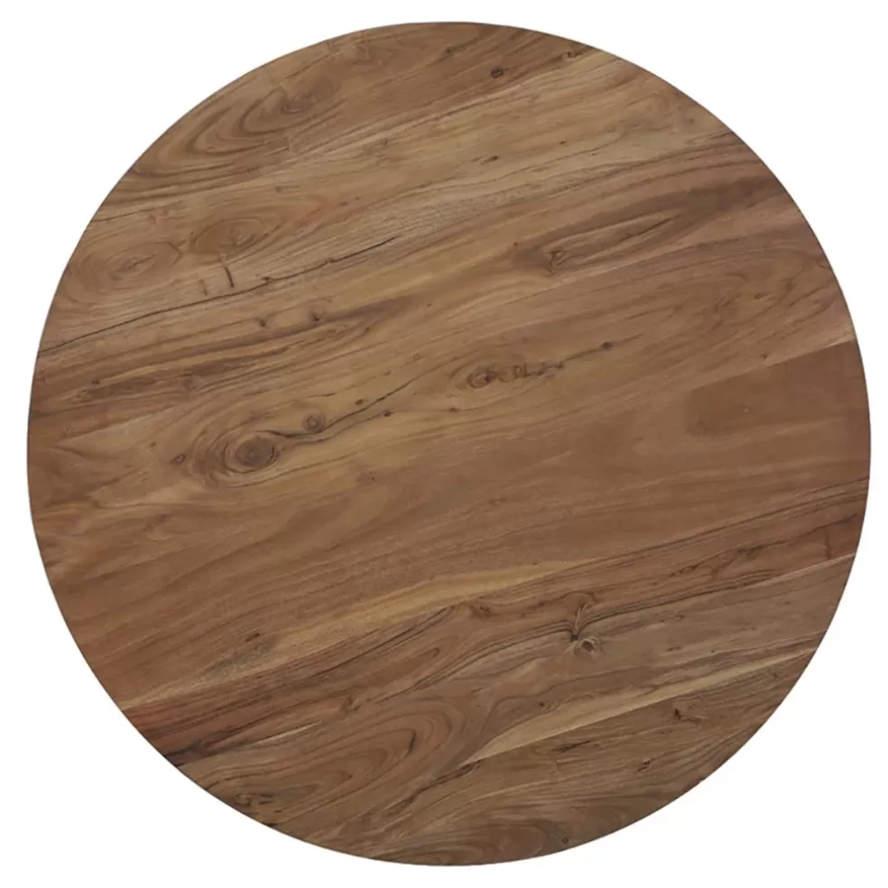 Cheap Straluma Ronde eettafel acacia hout met zwarte poot Bicoca