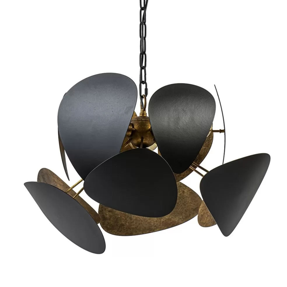 Best Straluma Ronde hanglamp textured black met ambachtelijk brons