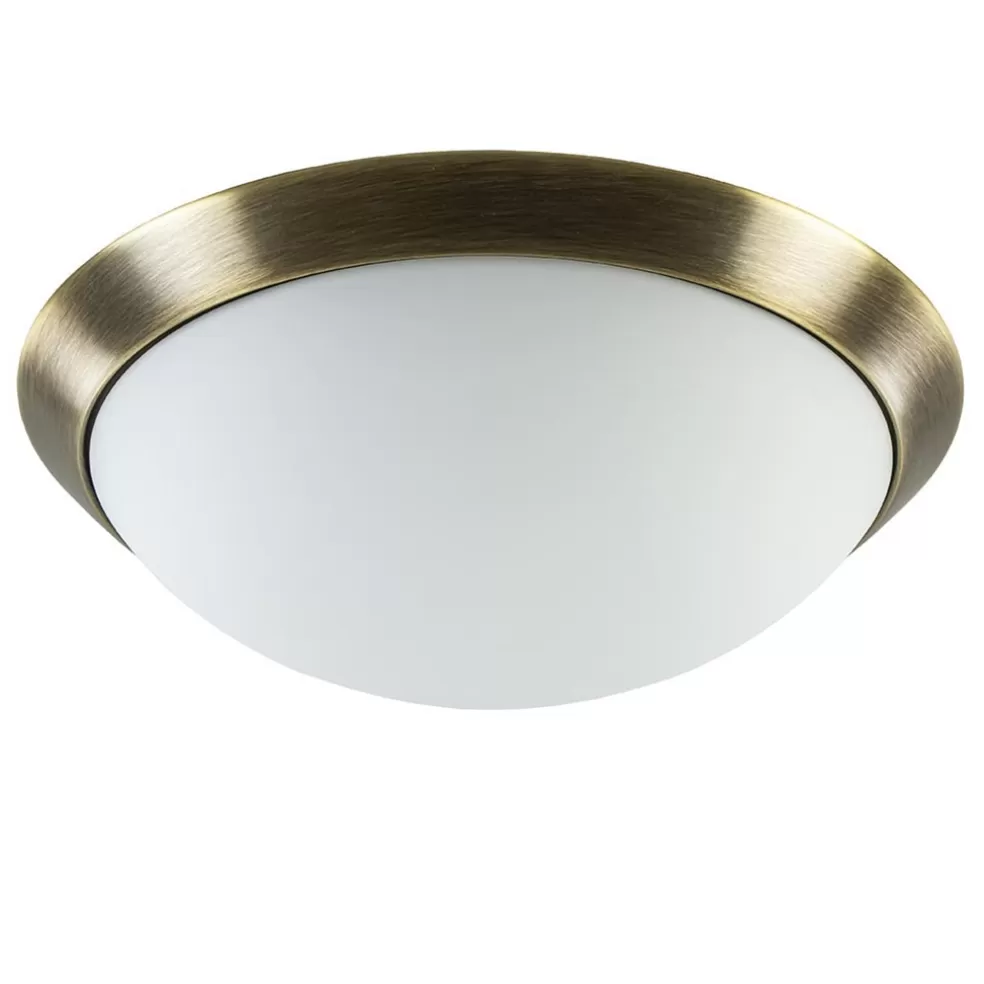 Flash Sale Straluma Ronde plafondlamp brons met wit glazen kap