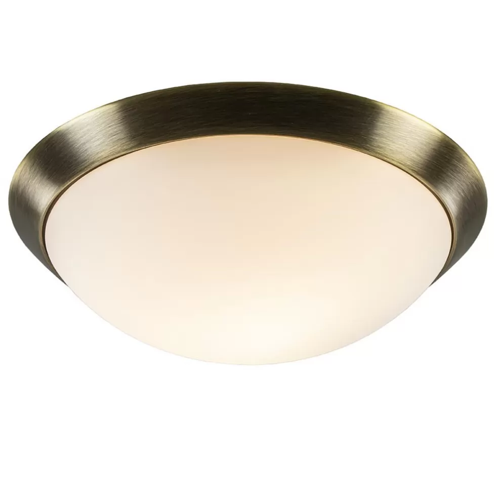 Flash Sale Straluma Ronde plafondlamp brons met wit glazen kap