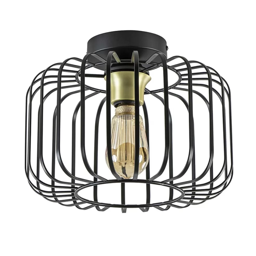 Sale Straluma Ronde plafondlamp draad zwart met goud