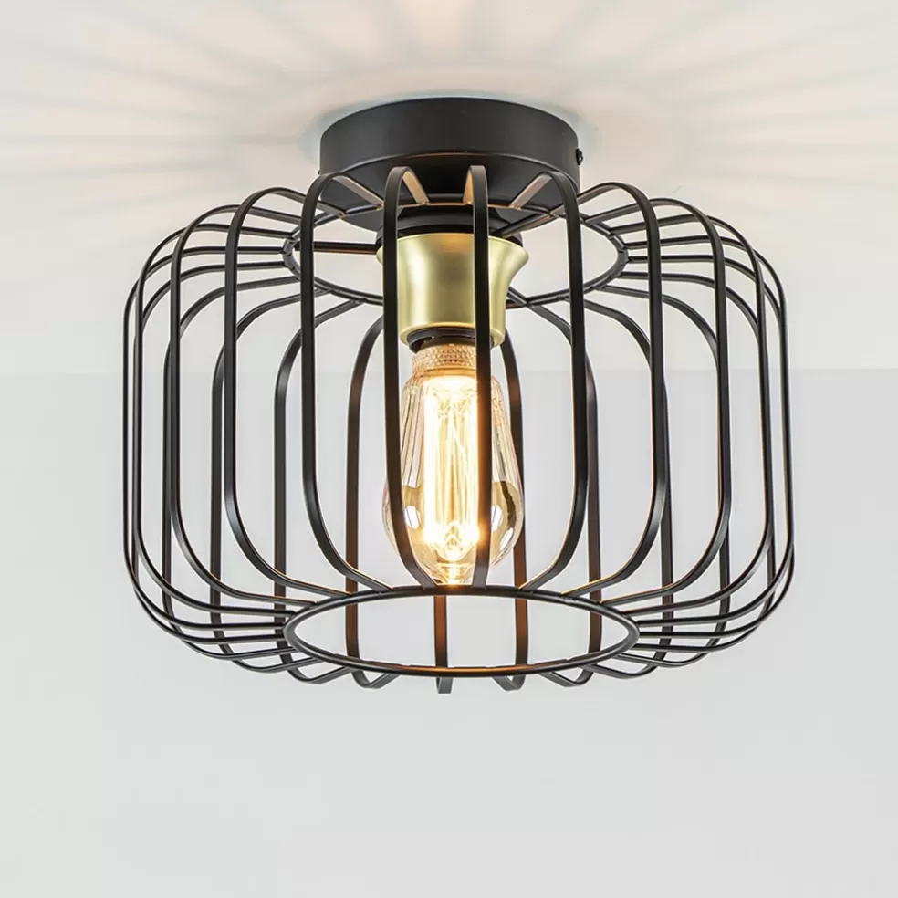 Sale Straluma Ronde plafondlamp draad zwart met goud