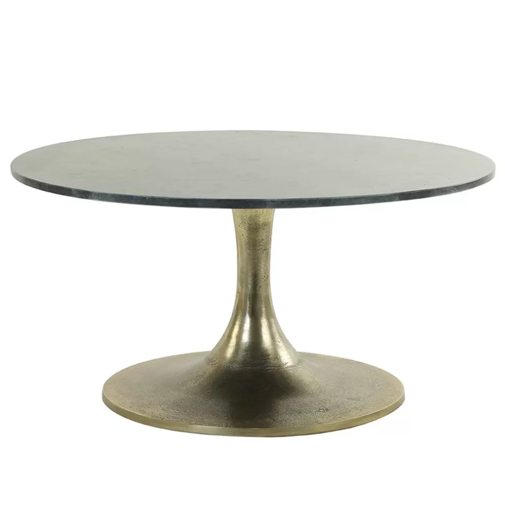 Flash Sale Straluma Salontafel Rickerd groen marmer met antiek bronzen poot