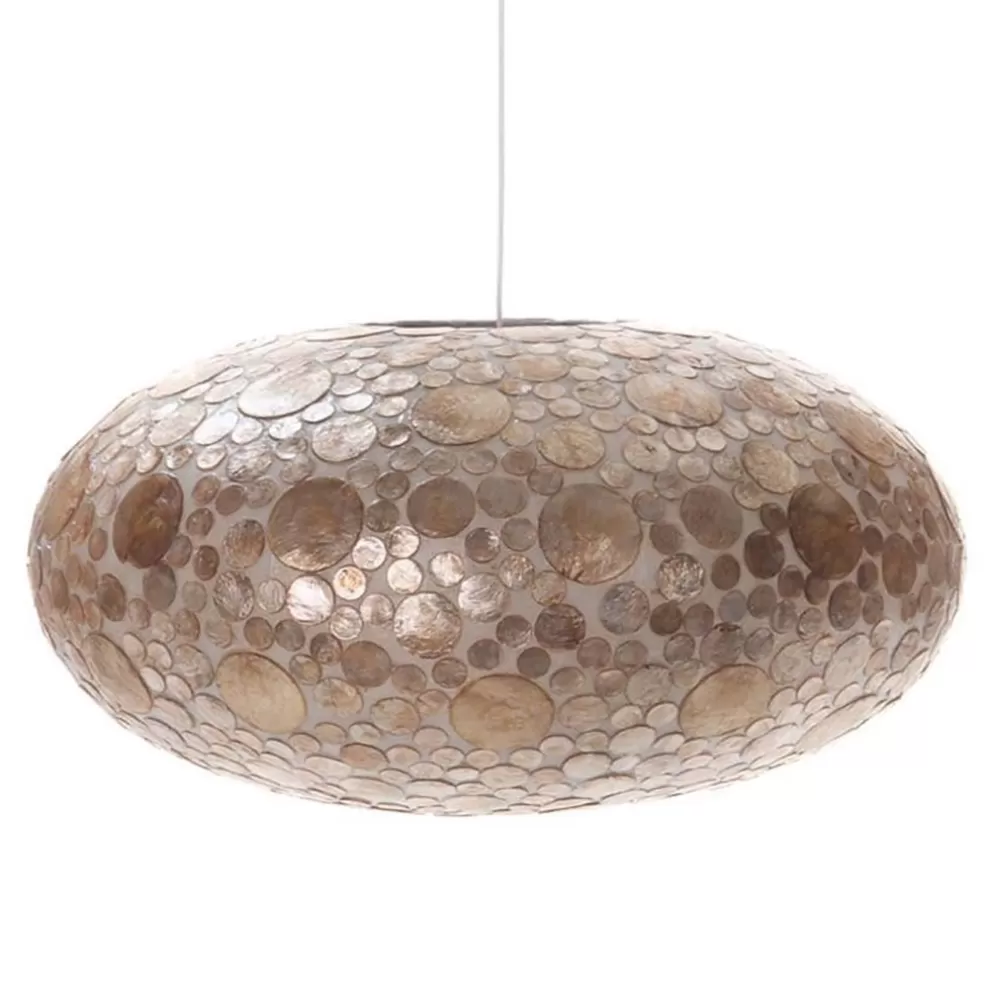 Hot Straluma Schelpen hanglamp coin goudbruin groot