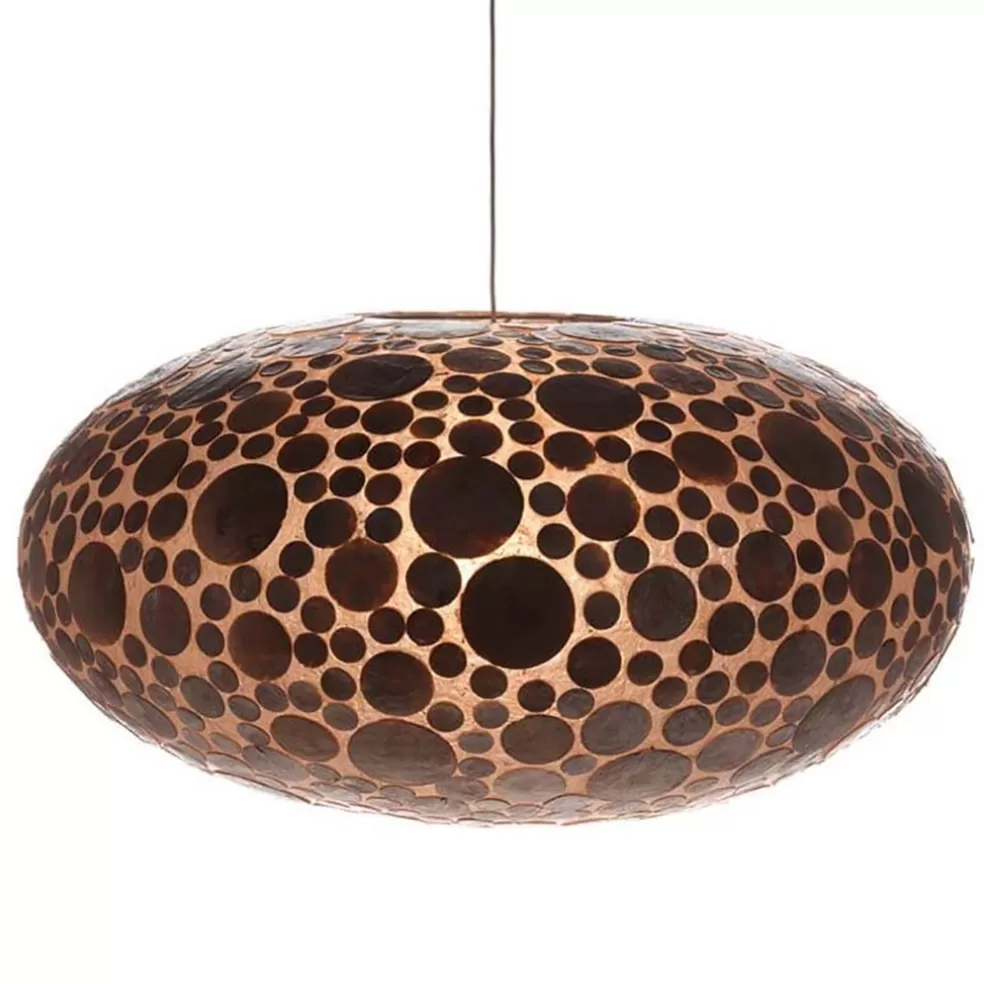 Hot Straluma Schelpen hanglamp coin goudbruin groot