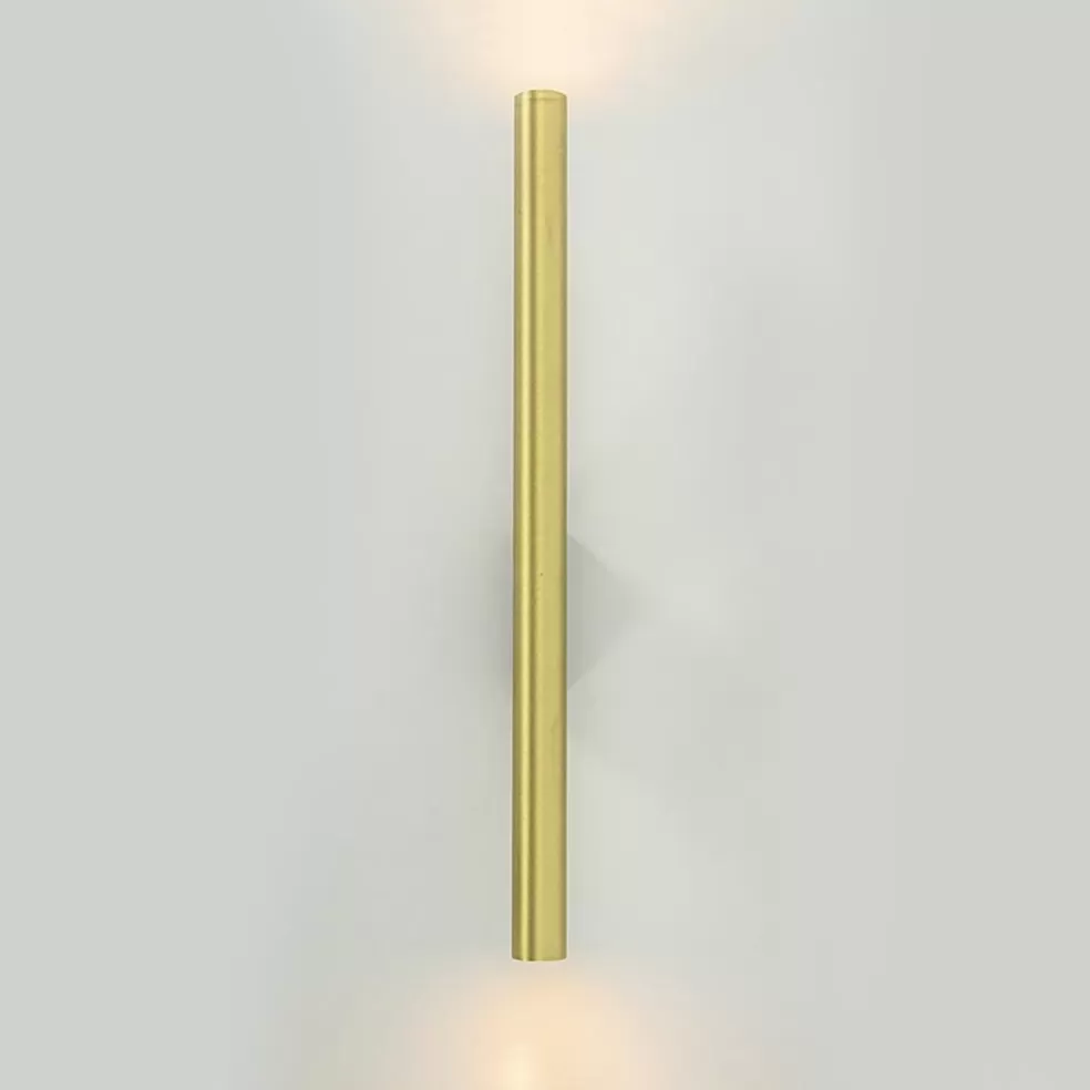 Cheap Straluma Smalle wandlamp cilinder zwart met solid brass