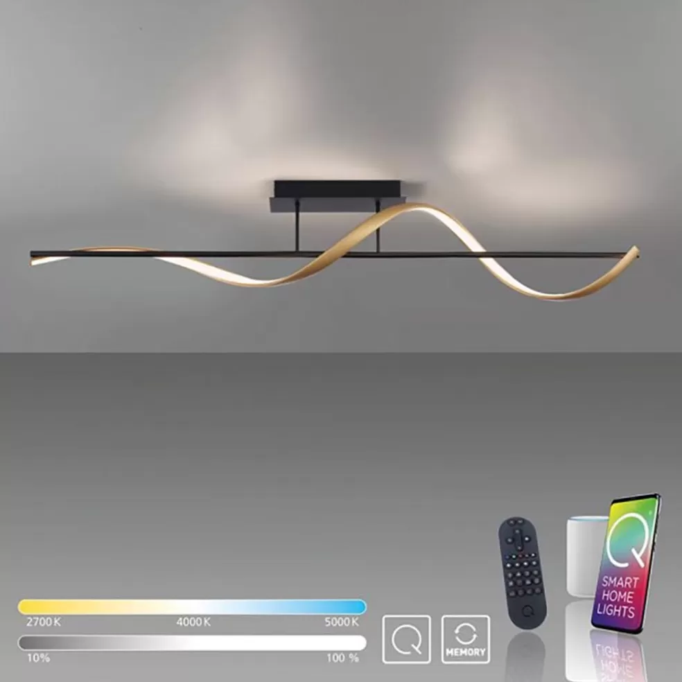 Fashion Straluma Smart plafondlamp spiraal antraciet/goud